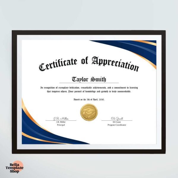 Certificate of Appreciation for Students template