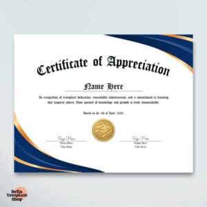 Certificate of Appreciation for Students template