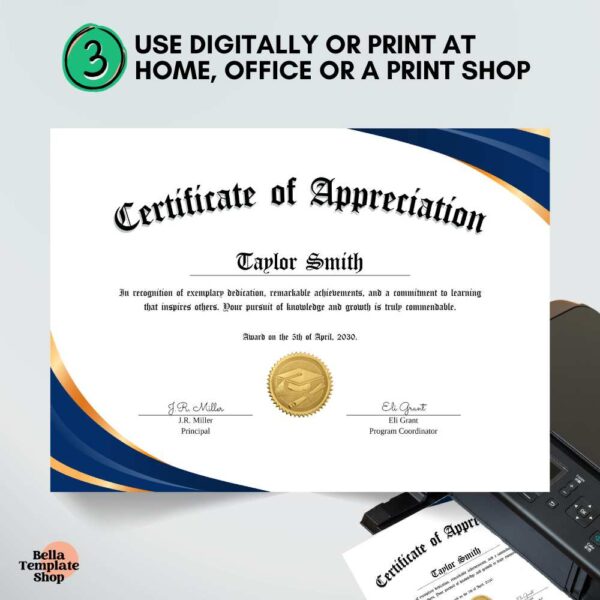 Certificate of Appreciation for Students template