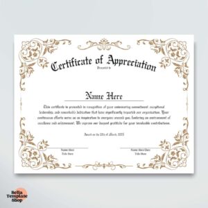 Classic Certificate of Appreciation Template