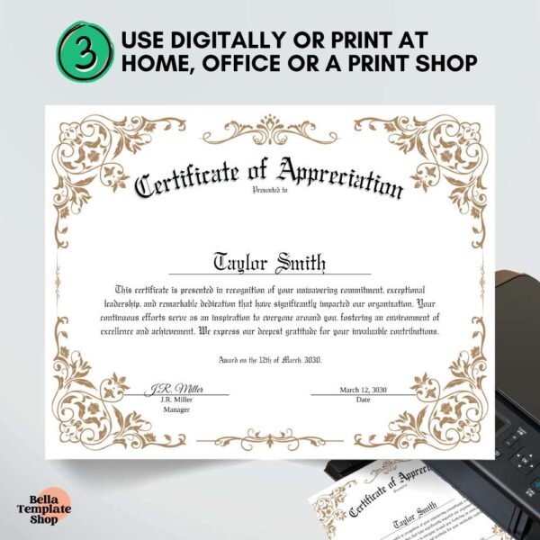 Classic Certificate of Appreciation Template