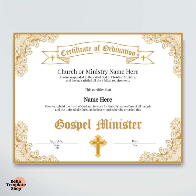 Gospel Minister Certificate
