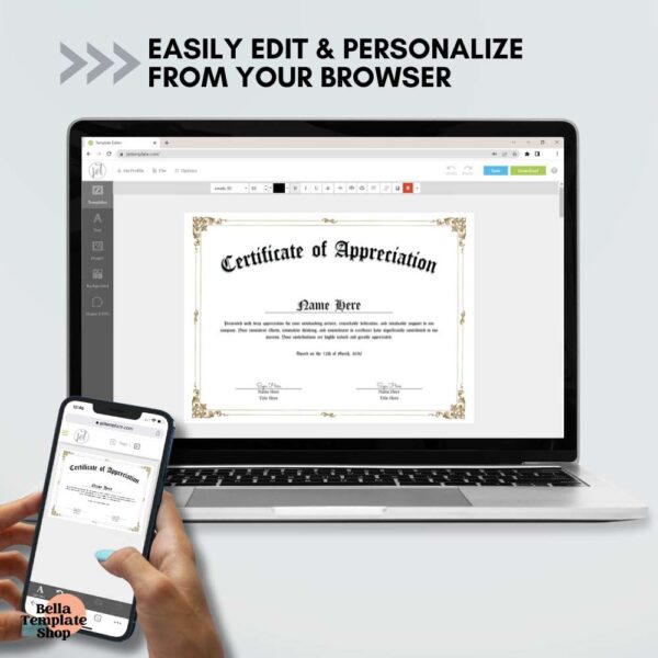 versatile Certificate of Appreciation how to edit