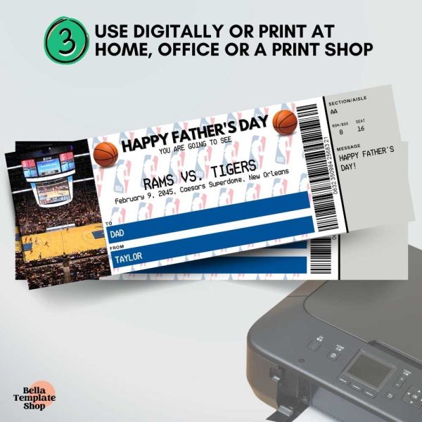 Basketball Ticket Father's Day Printed