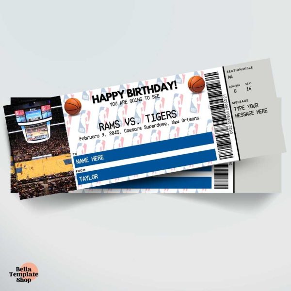 Happy Birthday Basketball Ticket primary image