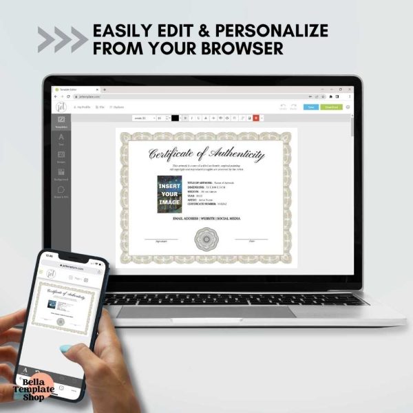 Certificate of Authenticity how to personalize