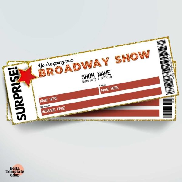 Editable Broadway Ticket template