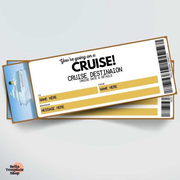 Editable Cruise Boarding Pass Ticket template