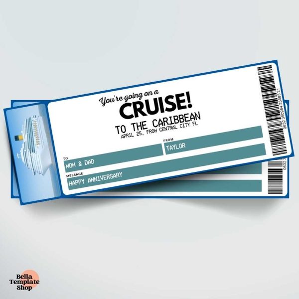 Editable Cruise ticket filled out