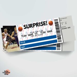 Editable basketball Ticket template