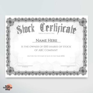 Editable Stock Certificate