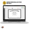 Stock Certificate enter details